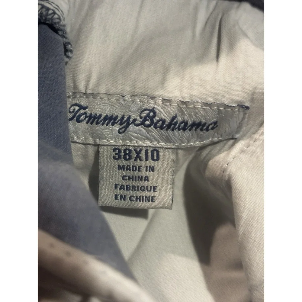 Tommy Bahama Chino Shorts Mens 38x10 Blue‎ Washed Out Fabric Preppy Casual